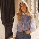 Gilet fleuri matelassé